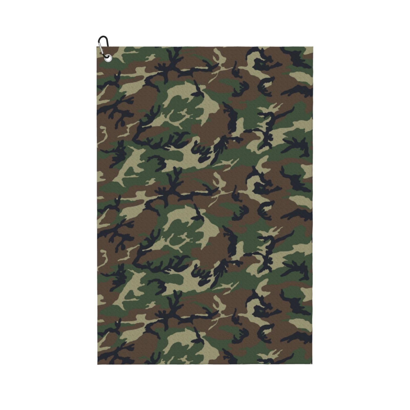 peiyeety Camouflage Microfiber Golf Towel with Carabiner Clip, 16x24 Inch Absorbent Waffle Weave Towel for Golf Bags