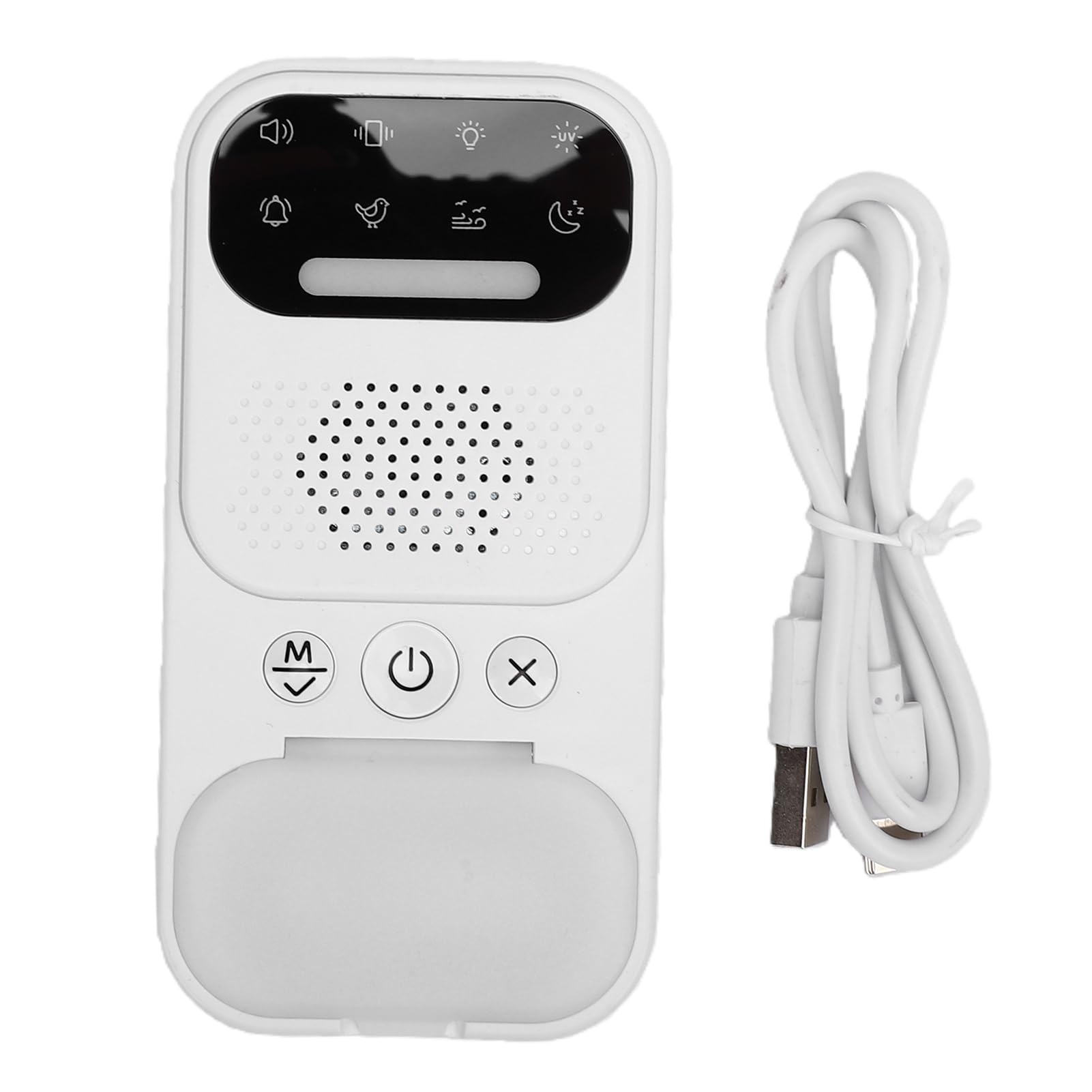 Baby-Geräuschmaschine, Einschlafhilfe mit Weißem Rauschen, Intelligentem Wecker und Bluetooth-Verbindung, Tragbar und Sicher für das Kinderzimmer