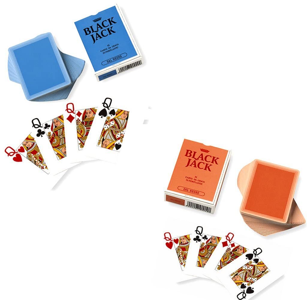 Dal Negro Pair of Blackjack Playing Cards, 100% Plastic