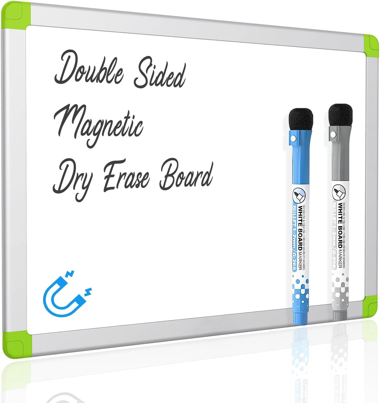 Whiteboard Set Dry Wipe Board 15 x 12 in with 1 Eraser, 4
