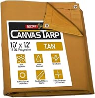 Vista 82 de Mytee Products Lona de lona marrón oscuro de 6 x 8 pies de 12 onzas, resistente al agua y transpirable, lonas resistentes, cubierta de lona