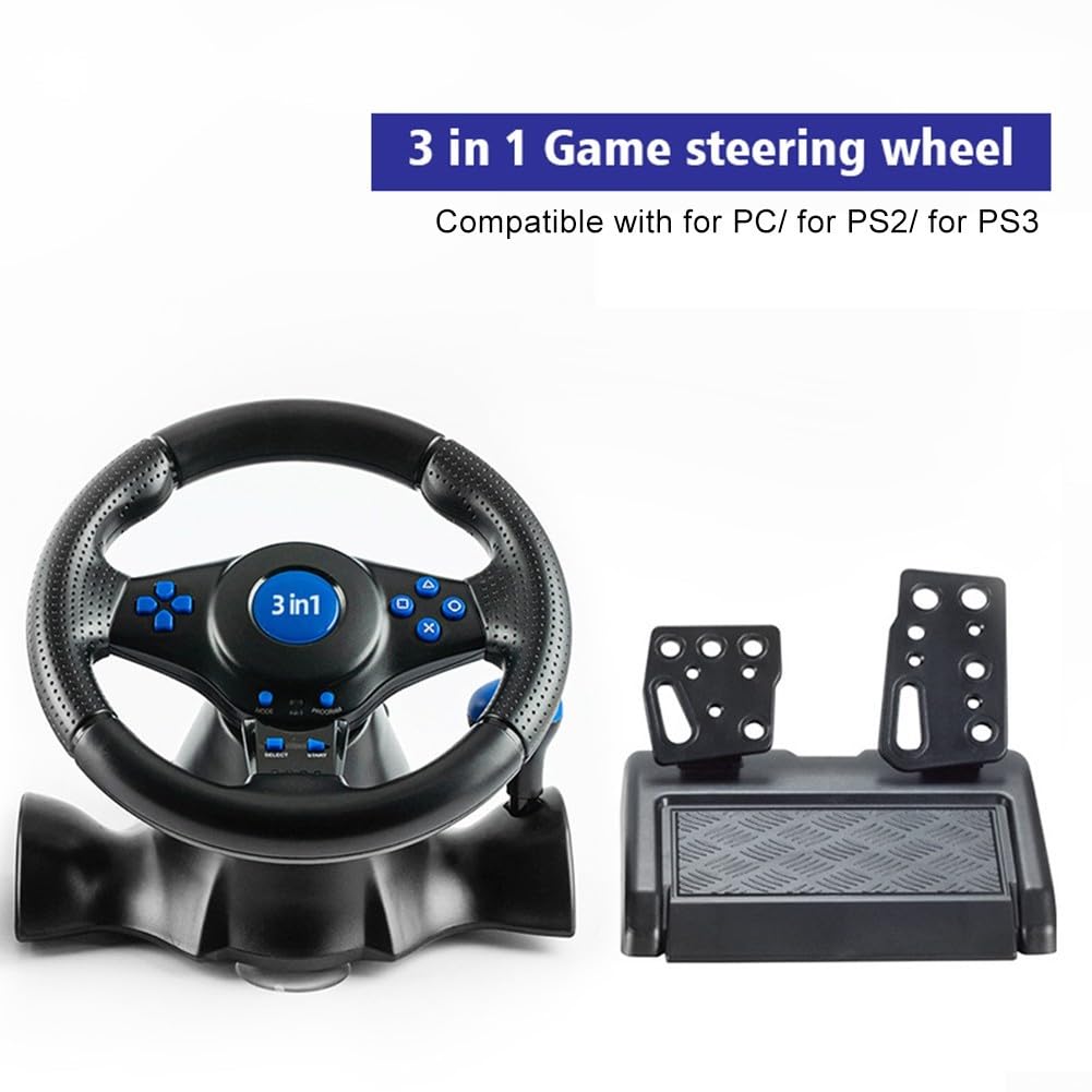 Volante USB da gioco compatibile con switch per Xbox per 360 per PS4 per PS3 e per PC per simulazione Play (3 in 1)