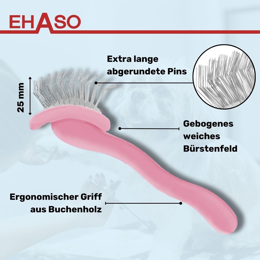Hochwertige Hundebürste Multibrush pink, medium Ausführung | Entfernen Sie mühelos und schmerzfrei d