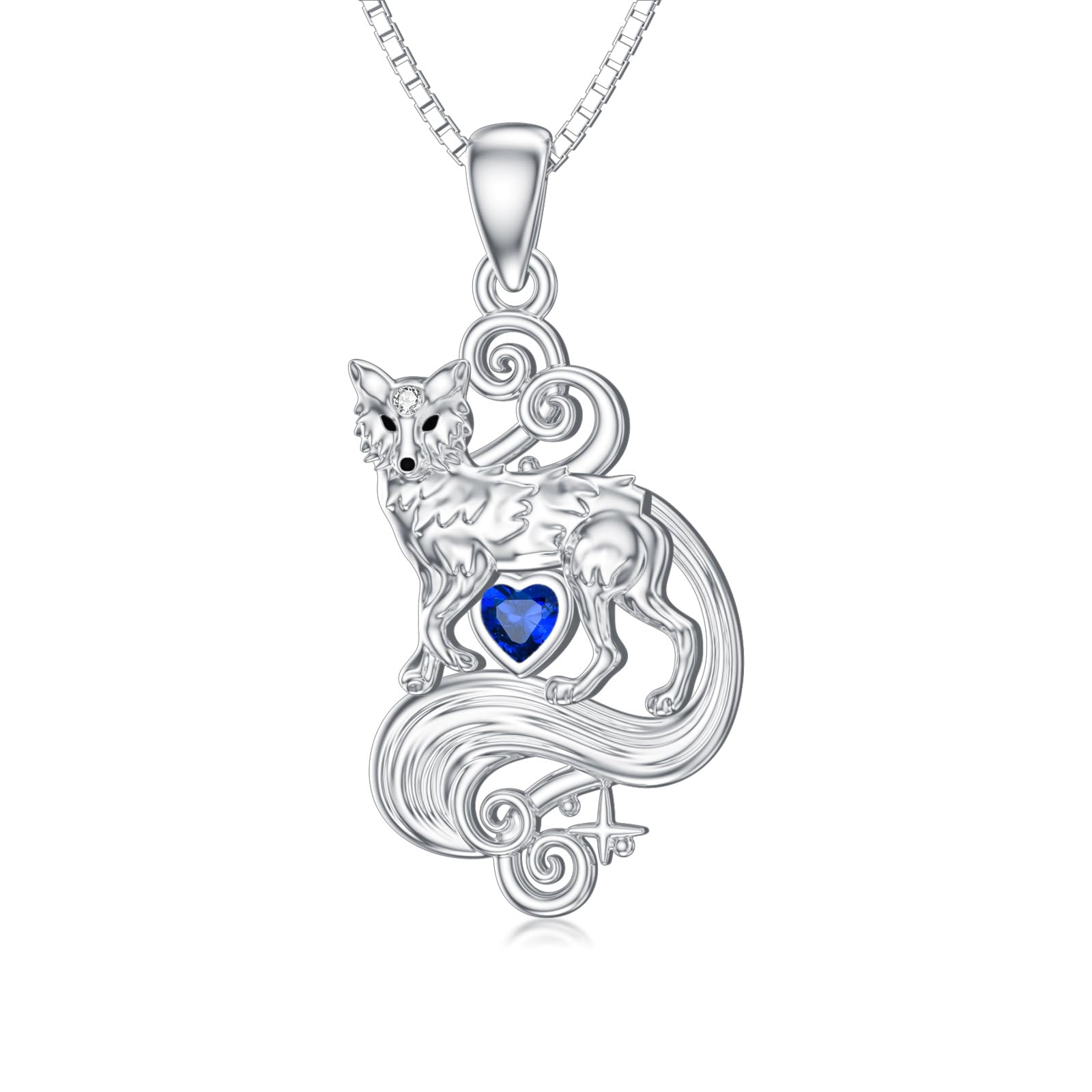 Flpruy Fox Necklace for Women Girls Sterling Silver Fox Pendant Necklace Fox Jewelry Gift for Mom Wife Daughter Fox Lover Birthday, Christmas, Back to School Gifts