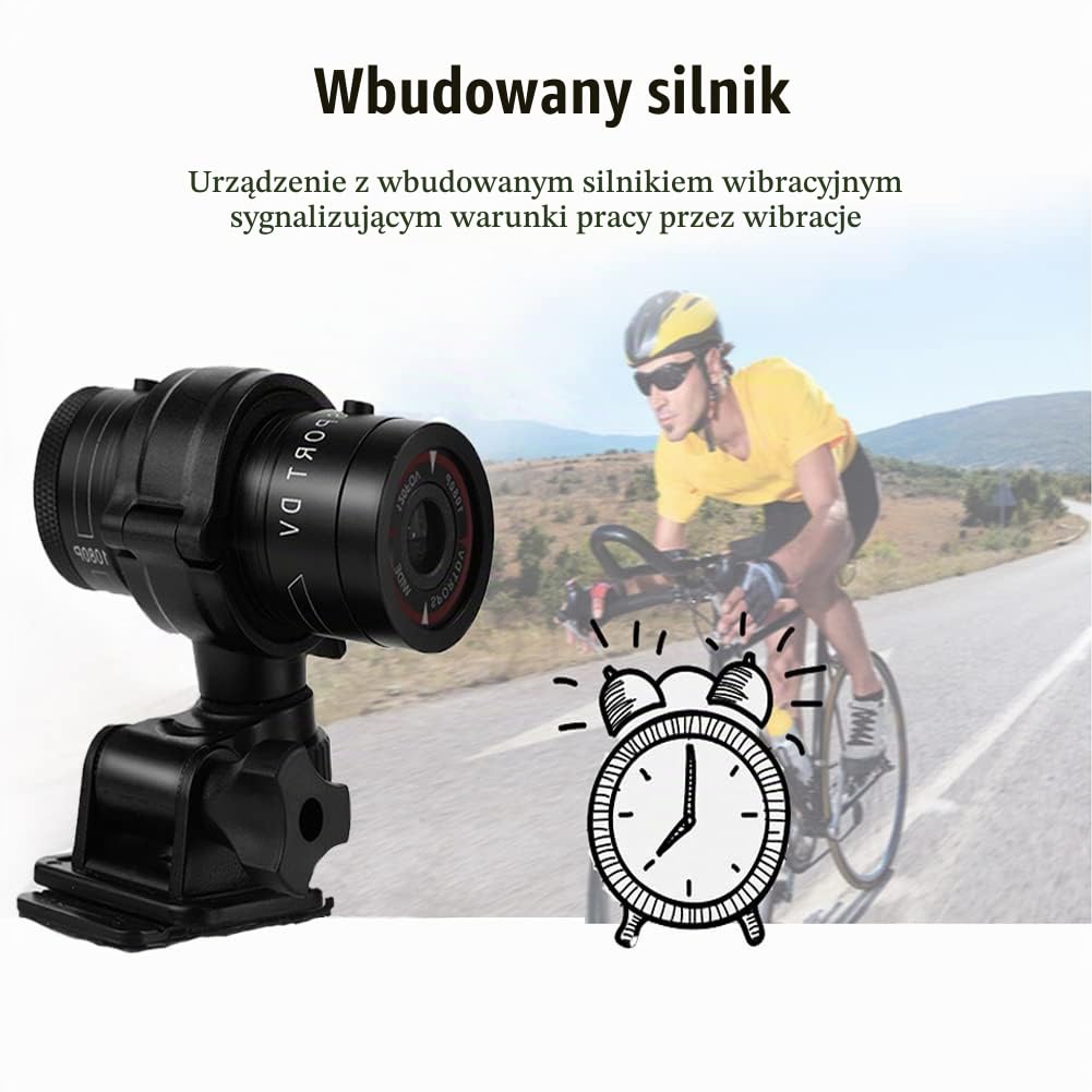 Sport Camer, przenośna kamera sportowa Full HD 1080p, wodoszczelna kamera rowerowa, USB, do sportów na świeżym powietrzu, ekstremalnych przygód, wygodna kamera do kasku