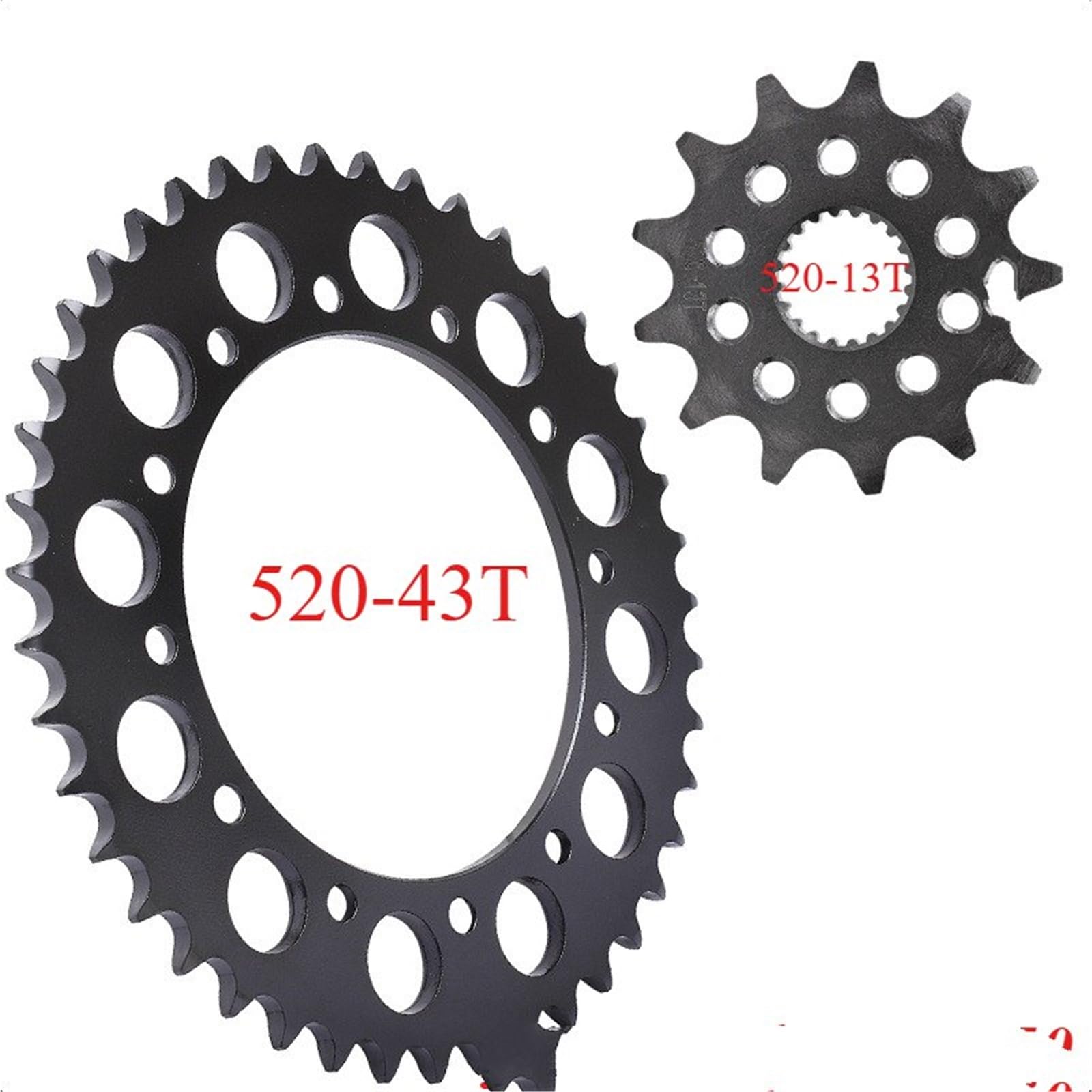 Piñón Y Corona (Delantero Y Trasero), Paso 520 (13T/43T) — Compatible para Y&amaha WR250 R-X,Y,Z,A,B,D,E,F,G,H,J,K,L32D5/B (2008-2020)