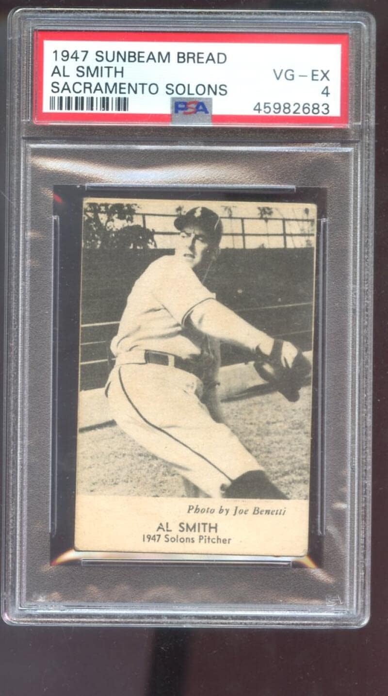 1947 Sunbeam Bread Al Smith PSA 4 Graded Baseball Card Sacramento Solons PCL Pacific Coast League