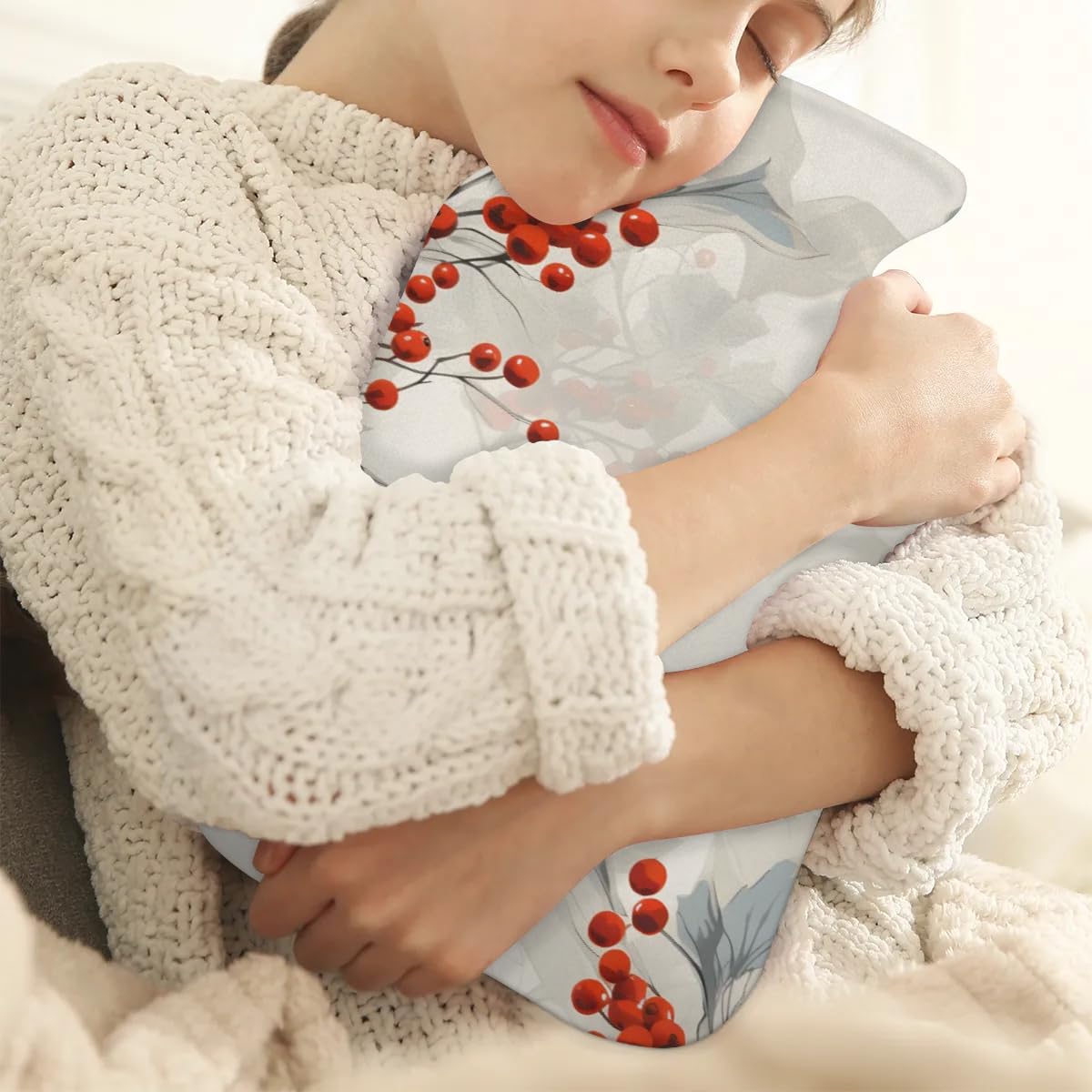 Hot Water Bottle with Soft Cover,2L Colorful Flowers Hot Water Bag for Hot and Cold Compress, Hand Feet Warmer, Graffiti Flowers Rubber Hot or Cold Water Bottle Halloween Christmas Decorations