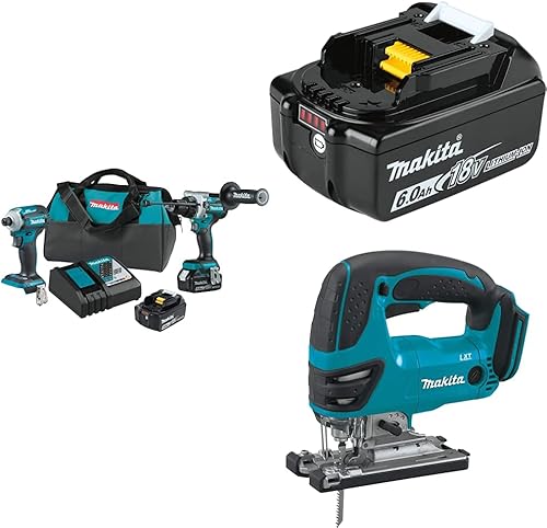 Miniatura 1 de Makita XT288T 18 V LXT taladro de iones de litio sin escobillas inalámbrico kit de 2 piezas Kit combinado (5.0Ah) con batería BL1860B 18V LXT de