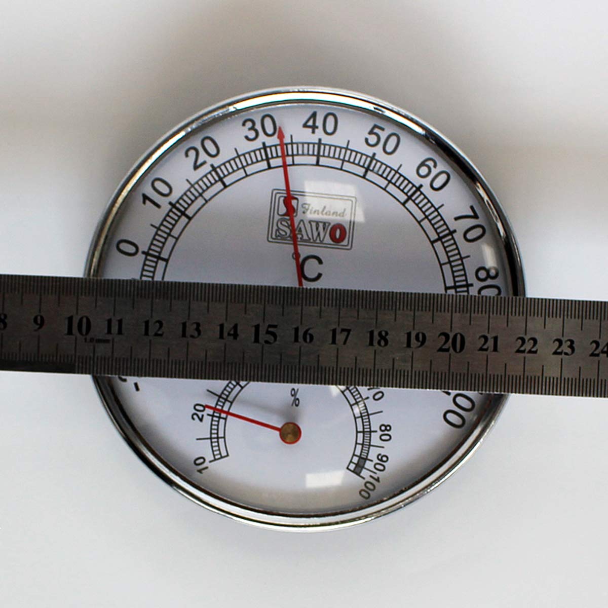 Termometro per Sauna Cassa in Acciaio Inossidabile Sauna A Vapore Termometro Igrometro da Interno Uso Esterno, -20 ° C ~ 100 ° C