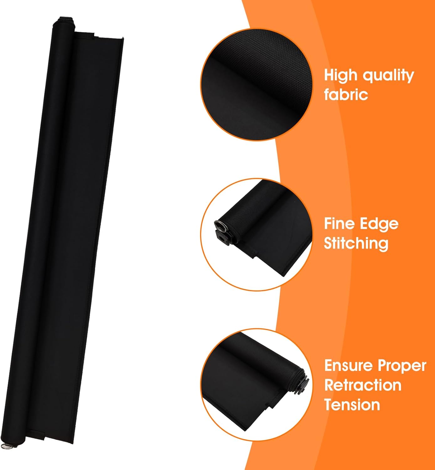 Car Panorama Sunroof Sunshade Curtain Cover Sun Shade Roller Blind Assembly for Infiniti QX30 Q30 2016 2017 2018 2019-912501A69A (Black)