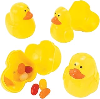 Fun Express - Duck Easter Egg for Easter - Party Supplies - Containers & Boxes - Plastic Containers - Easter - 12 Pieces