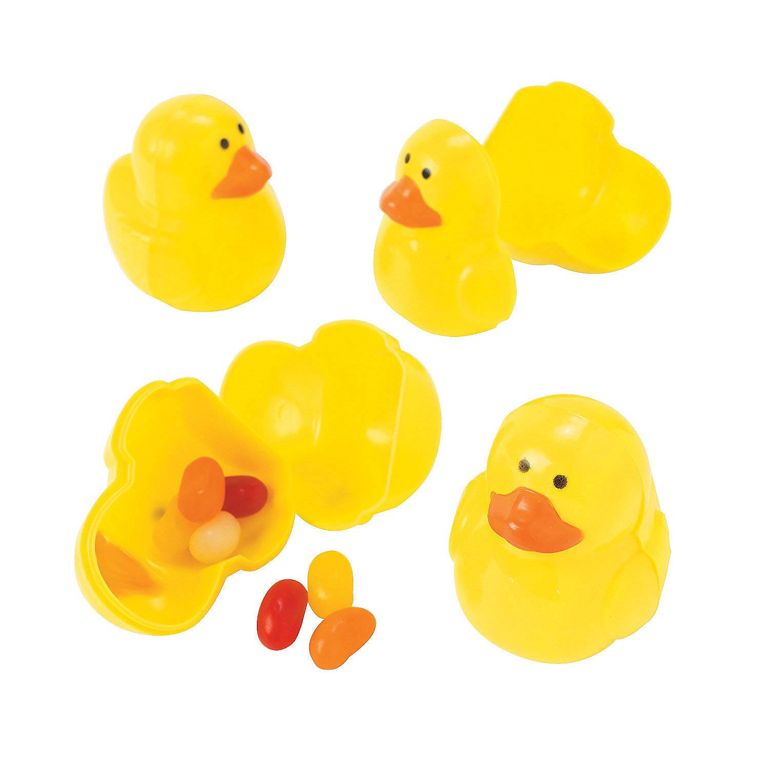 One Dozen (12) Plastic Ducky Shaped Easter Eggs