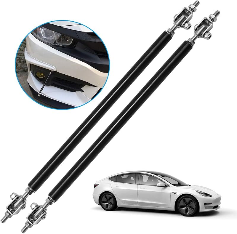 Hastes de suporte ajustáveis para splitter do para-choque dianteiro Saihisday 20,32–33,02 cm – Par