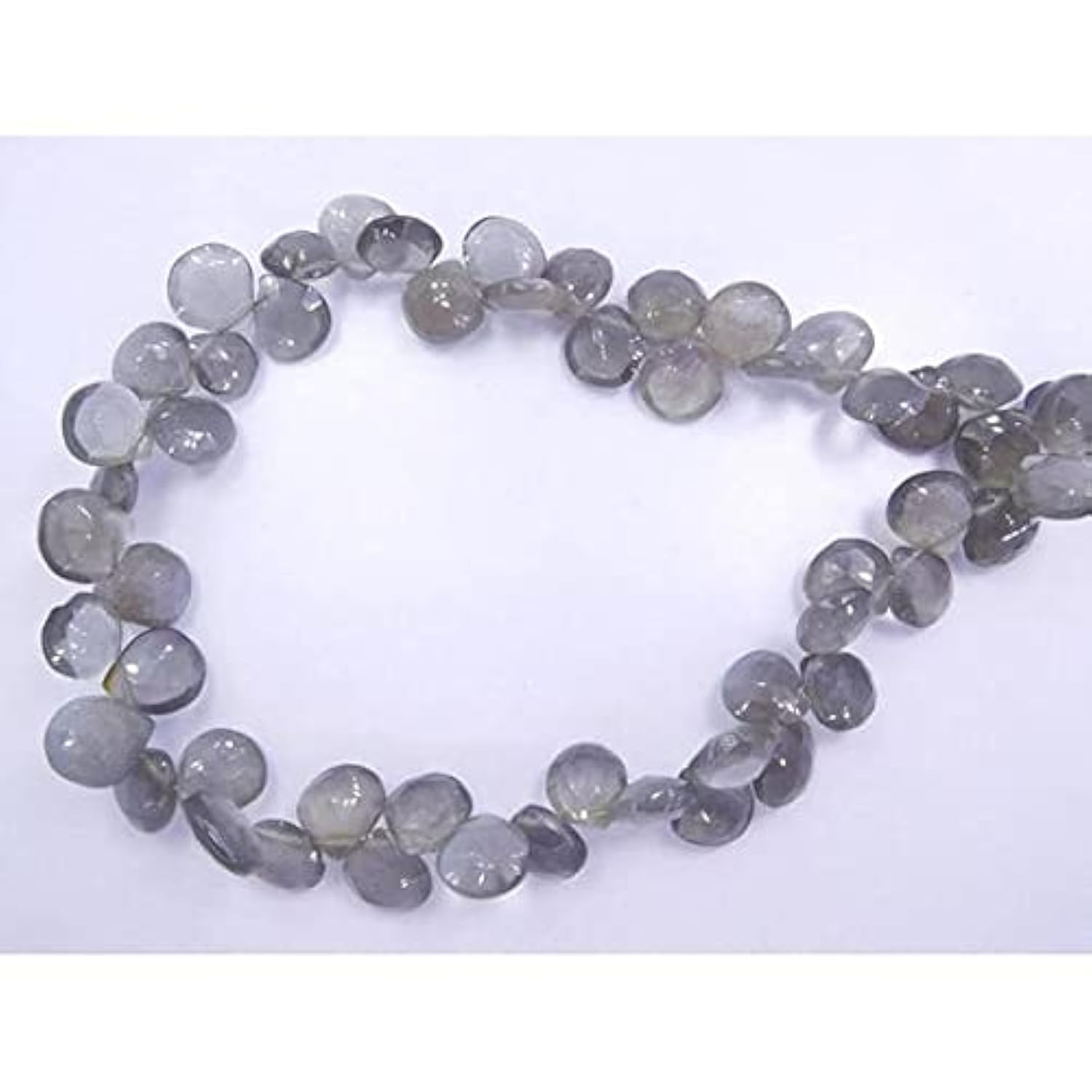 Pierre de lune grise 7-10mm en forme de coeur facetté pour création bijoux