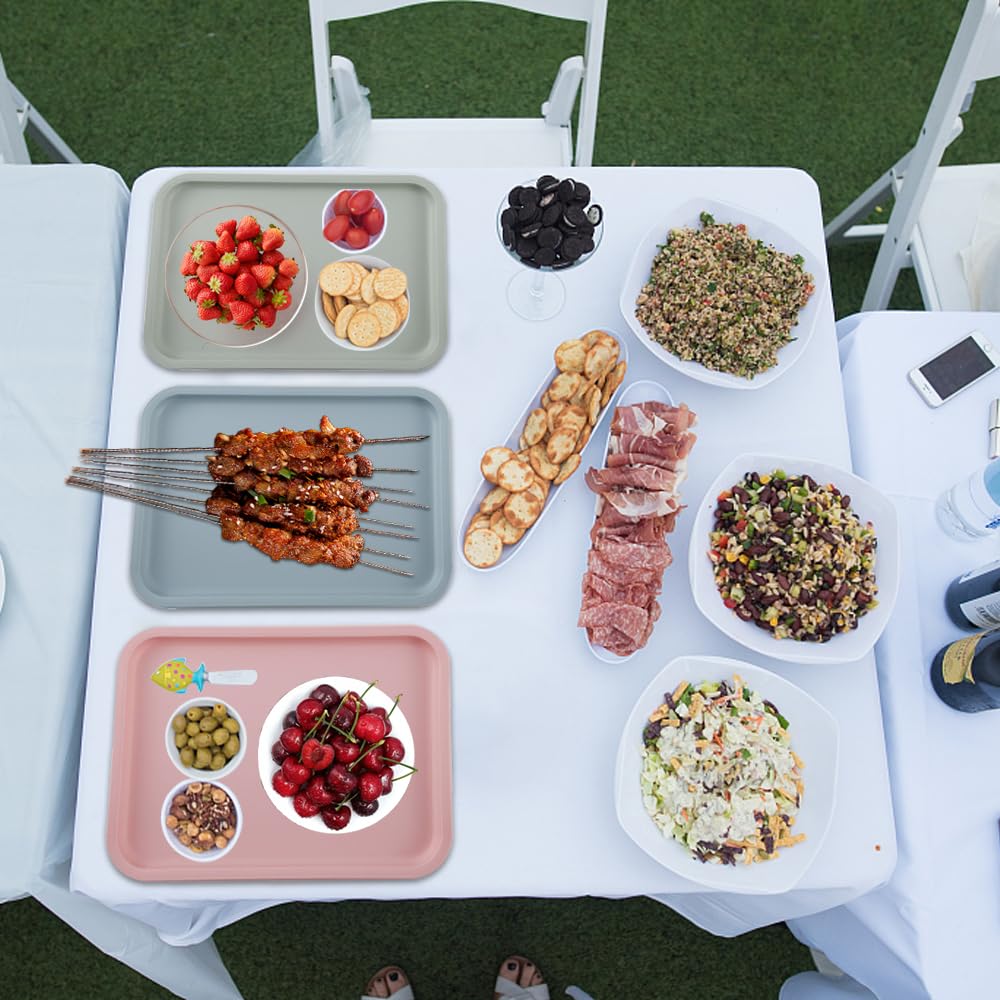 4 Vassoi Plastica Riutilizzabili 24.5x17.5cm - Per Snack, Frutta E Caffè | Design Moderno E Colorato - Foto 14