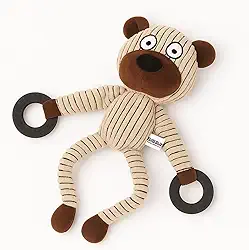 Pelúcia com Argola para Cachorro Brinquedo com Apito (Urso Branco)