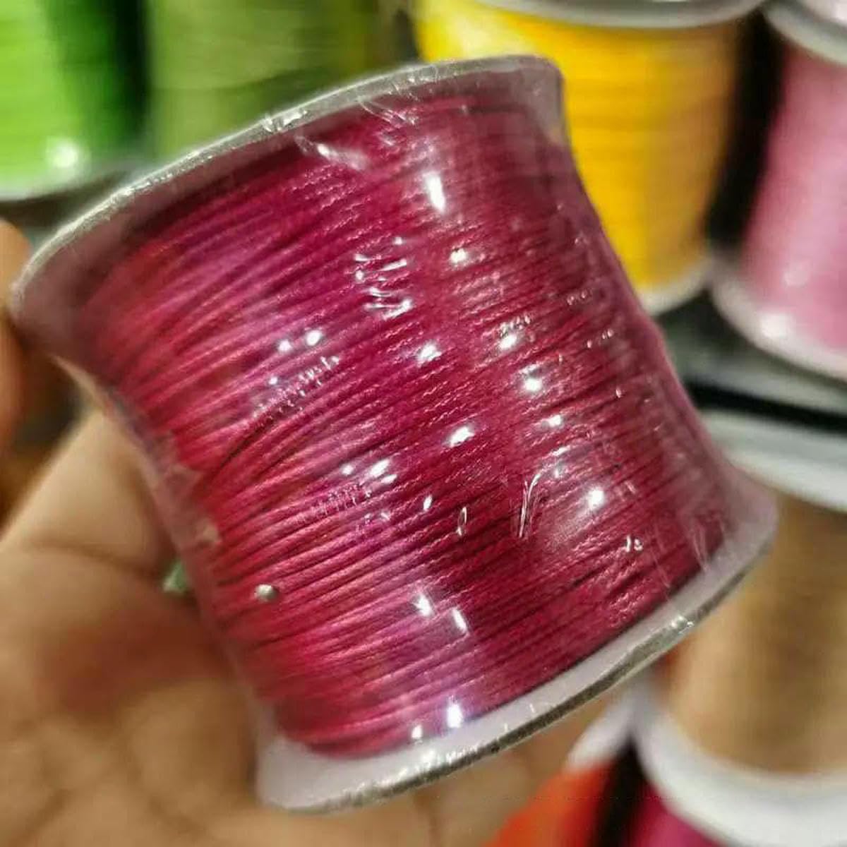 Cordones para Abalorios Hilos, Cuerda de Cera de 0,5/0,8/1,0/1,5/2 mm Hilo de Cera Línea de cordón de algodón for Hacer Hilo de Collar de Pulsera(6,1.5mm 100ma)