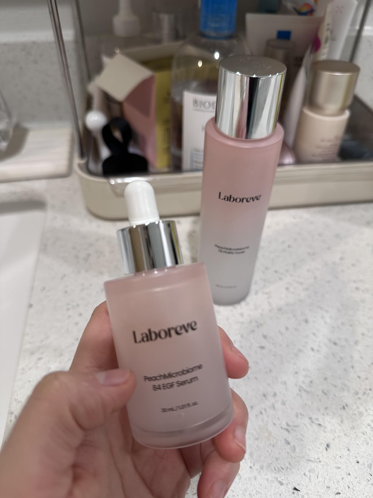 Laboreve PeachMicrobiome 84 EGF Peach Serum, Niacinamide & Allantoin to Support Skin Barrier and Calm Skin – Suitable for Sensitive Skin Types, Korean Skin Care (30ml / 1.01 fl. oz.)