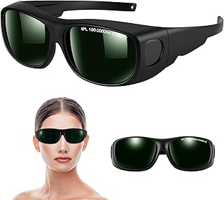 Laser Safety Glasses, IPL190nm-2000nm Laser Glasses Eye Protection for Laser Hair Removal and Red Light Therapy and Cosmetology Operators, UV Eye Protection