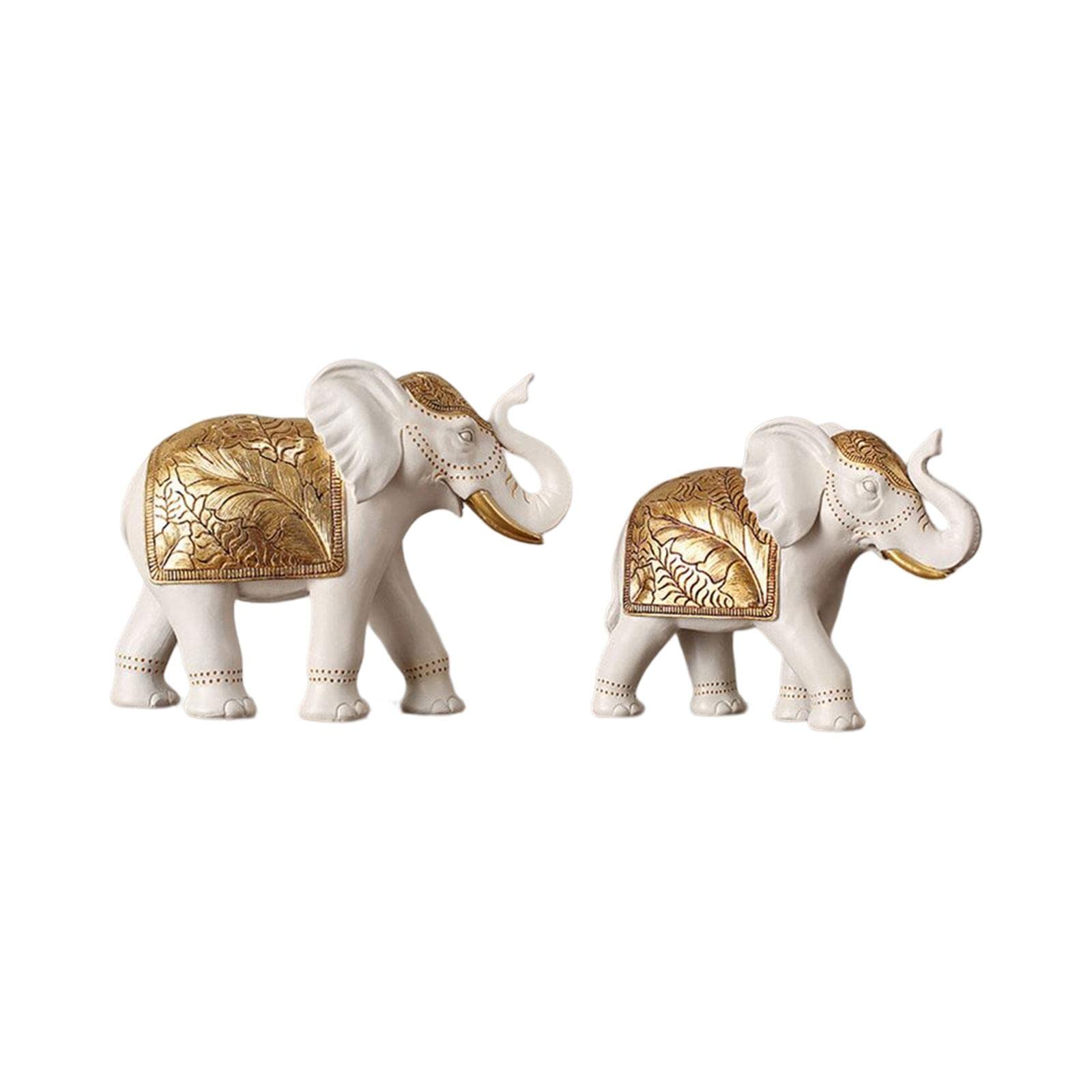 Estatua creativa de elefante, escultura de animales, oficina, bar, dormitorio, decoración de mesa, figura de elefante, colección de regalo (pareja)