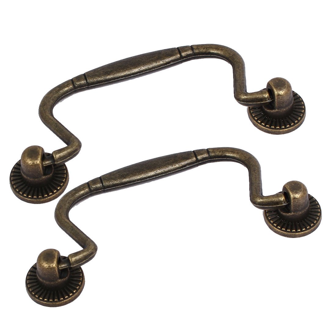 Uxcell Bronze Sourcingmap Furniture Cupboard Door 80Mm Hole Distance Retro Style Metal Pull Handles Tone 2Pcs
