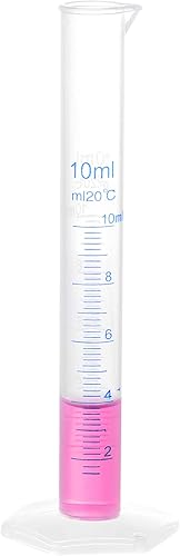 Miniatura 4 de uxcell Cilindro graduado de plástico, cilindro de medición de 0.3fl oz, vasos de tubo de prueba científica, marcado métrico de 2 caras, base