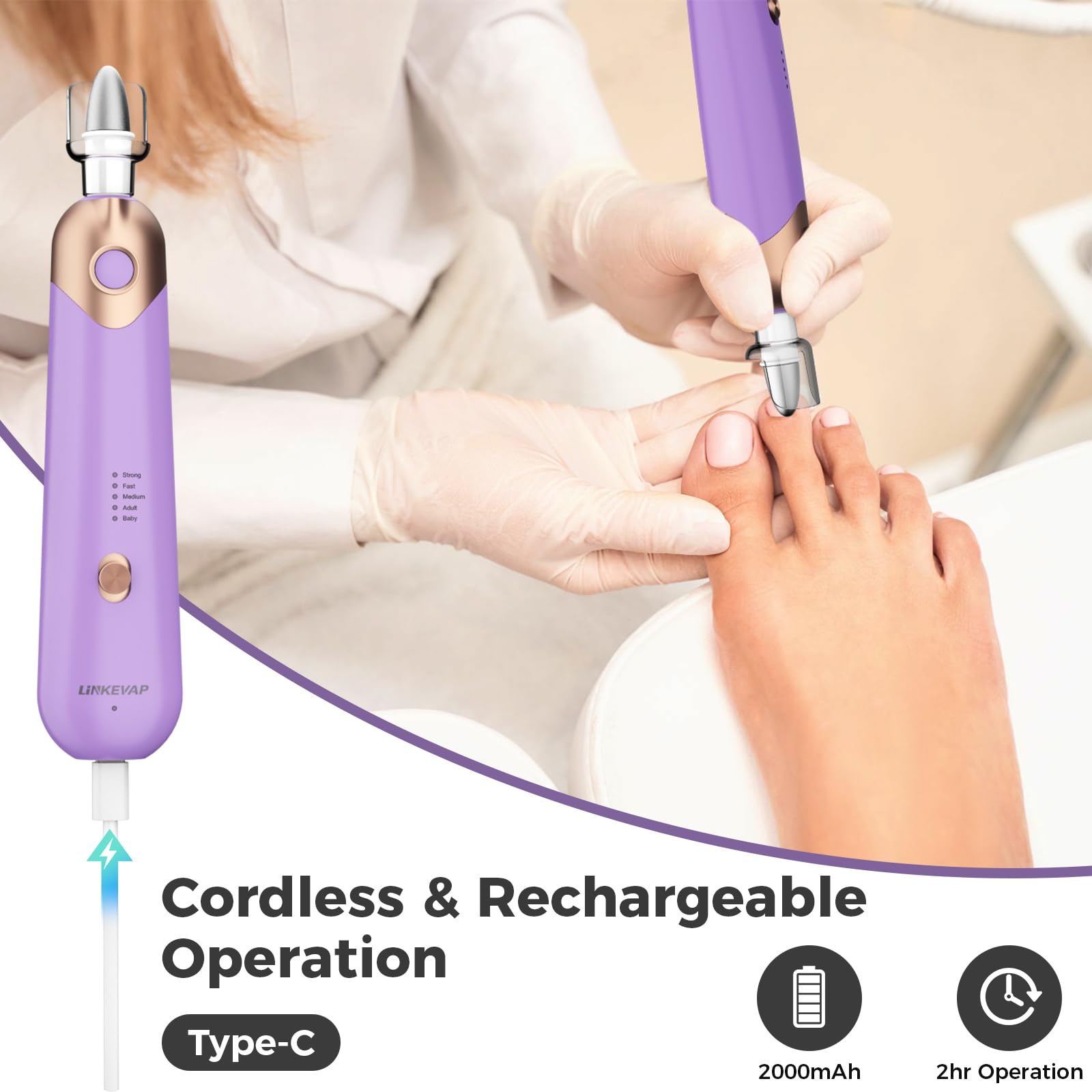 Kit profesional de manicura y pedicura, herramientas de pedicura para pies, juego de lima de uñas eléctrica para uñas, herramientas de mano y pies