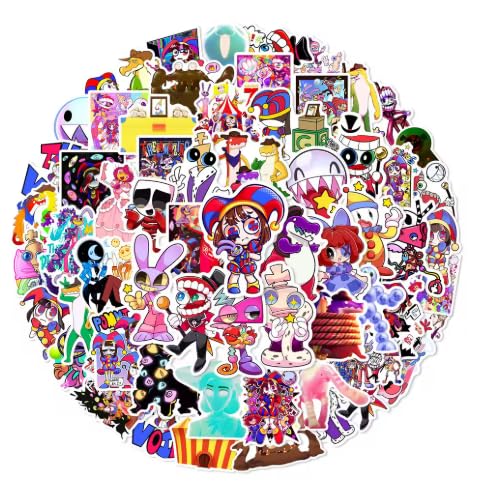 The Amazing Digital Circus Stickers Pack 60PCS Waterproof Vinyl Anime Stickers for Laptops Water Bottles Phone Cases Skateboards & More