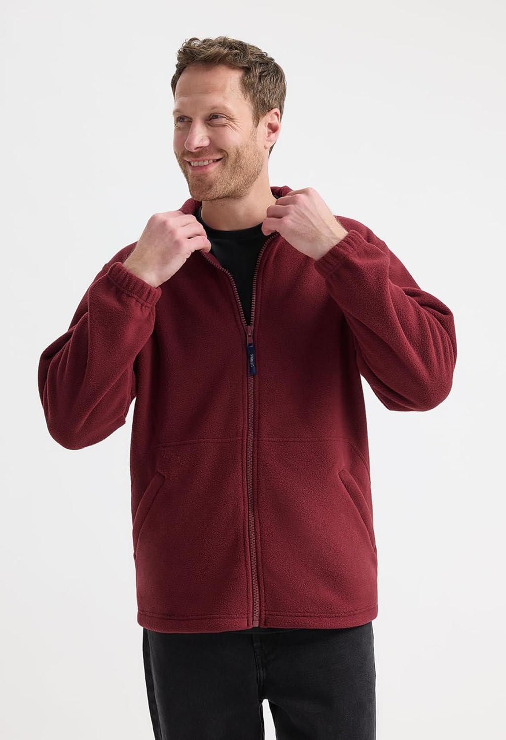 Men's Classic and Stylish Full Zip Fleece Jacket - Cadet Style Collar, Suitable for Weekend Outings or Work Wear