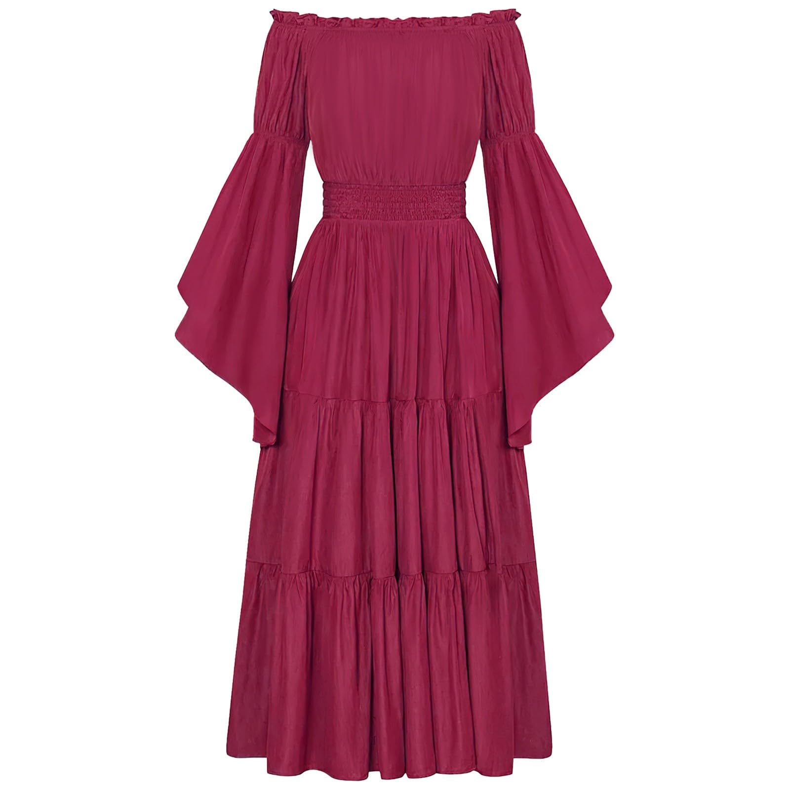 Vestido Mujer Disfraz Mujer Halloween - Halloween Estilo Gótico Retro Un Hombro Mangas Y Cintura Acampanadas