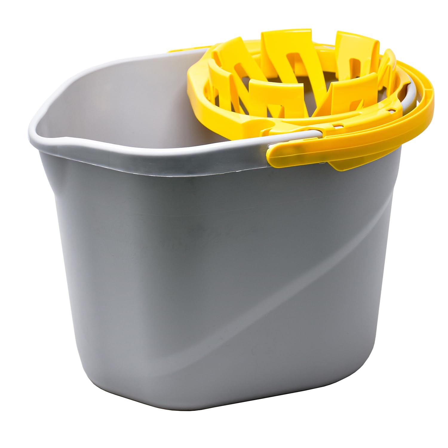 Apex Set Mop Lavapavimenti Completo con Secchio e Strizzatore Doppia Azione – Mop in Microfibra con Manico 120 cm, Capacità Secchio 12 Litri