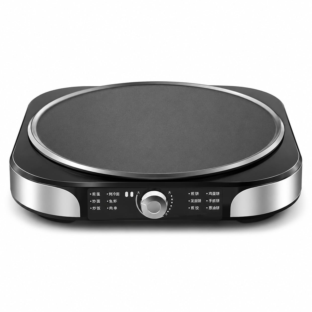 Crêpière électrique 40 cm, 2200 W, plaque antiadhésive, contrôle de la chaleur réglable pour crêpes, crêpes, etc