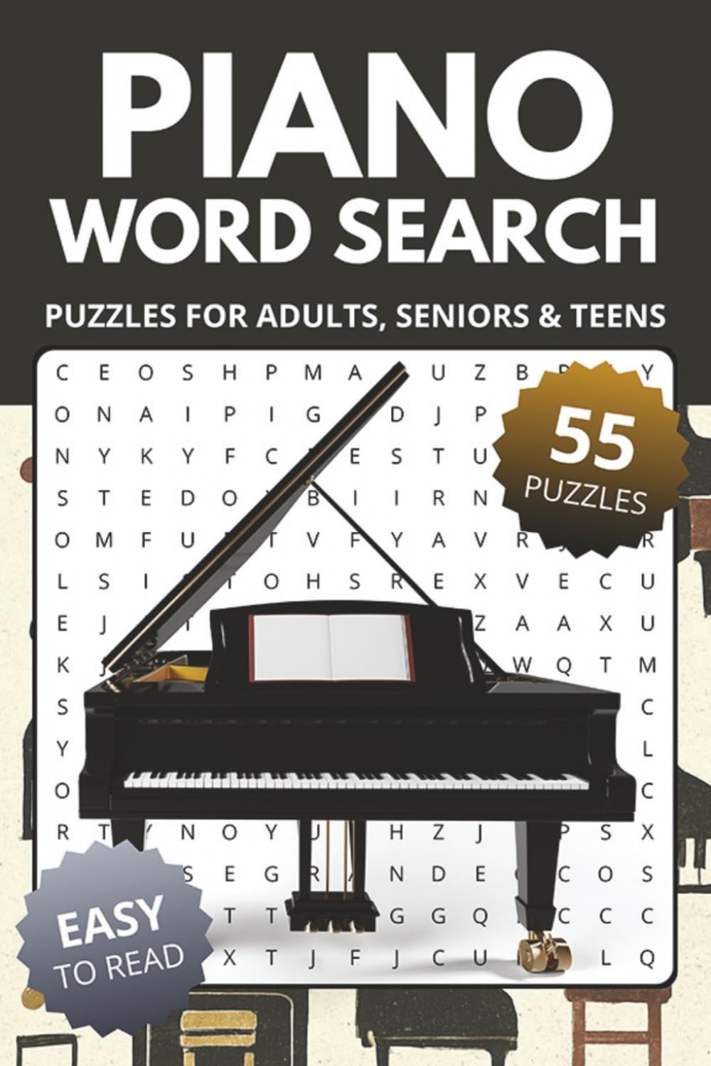 Piano Word Search Book: Word Searches about Piano, Music & Theory | 6x9 inches, 110 pages, 55 Puzzles | Gift for Vacations, Holidays and Relaxing Times