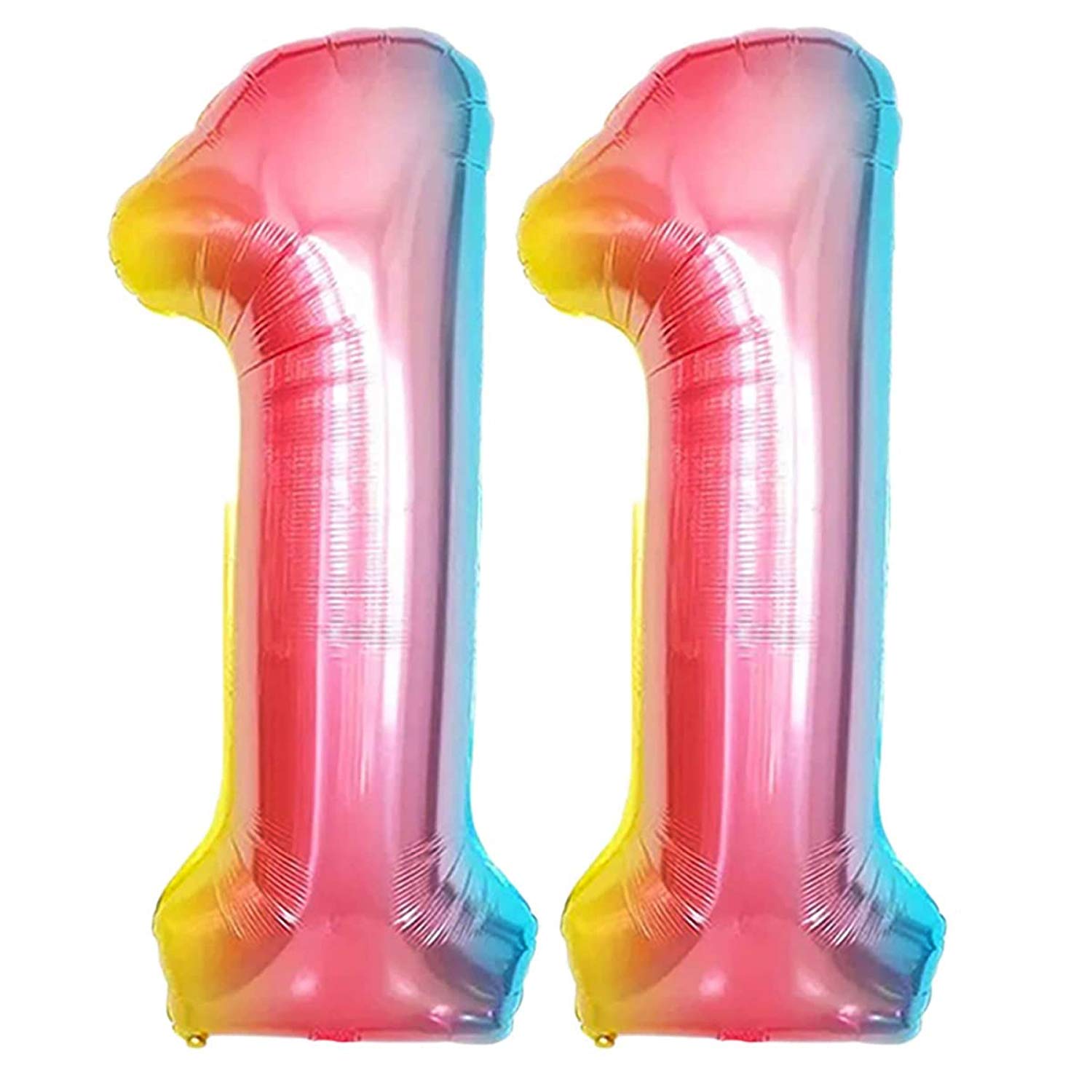 Rainbow Number 11 Balloon for 11th Birthday - Large, 40 Inch | Rainbow 11th Birthday Balloons | Gradient Number 11 Balloon for Girls Birthday Party Decorations | Mermaid and Unicorn Party Bday Décor