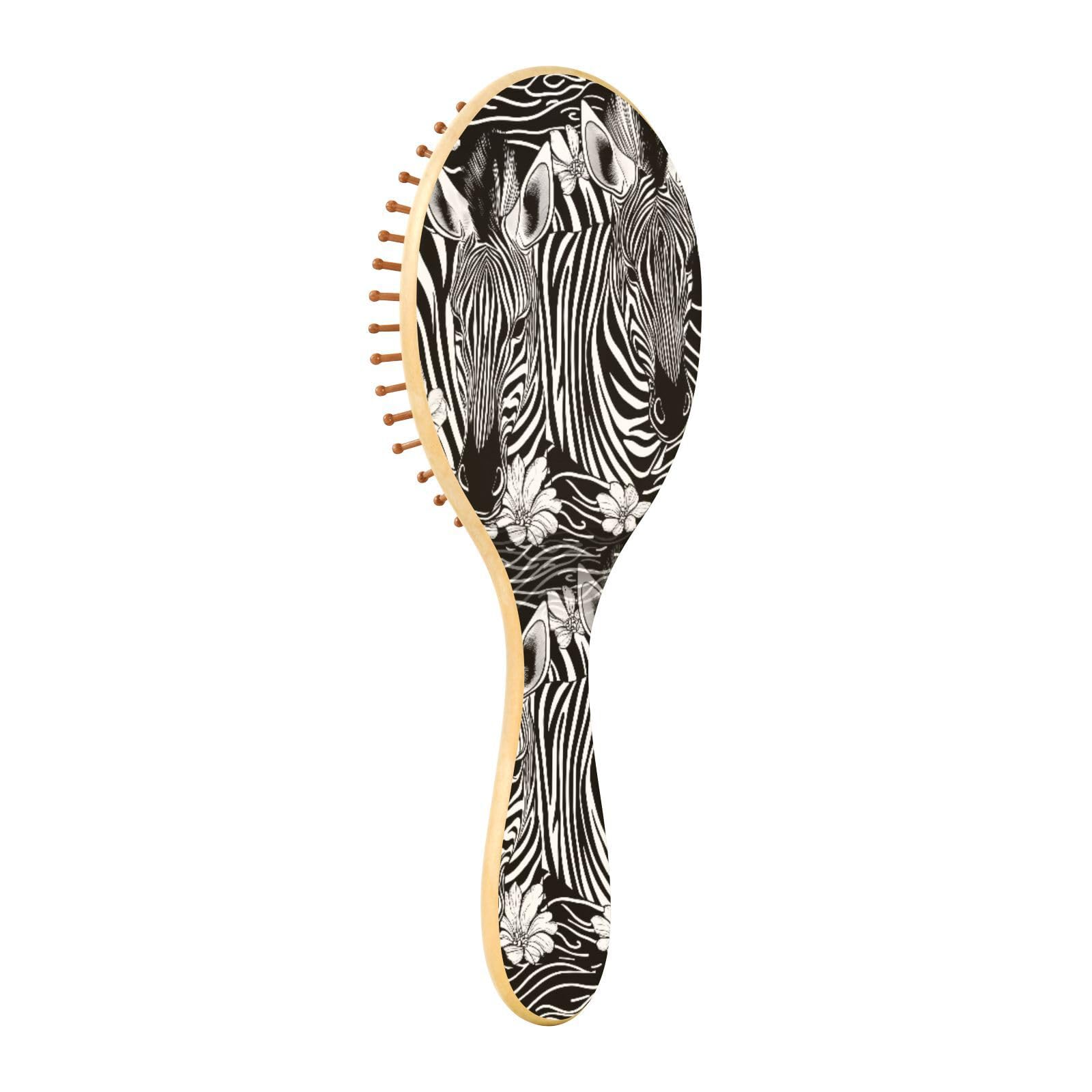 Amazon.com : Zhirexin Zebras Natural Wooden Rubber Hair Brush (Men