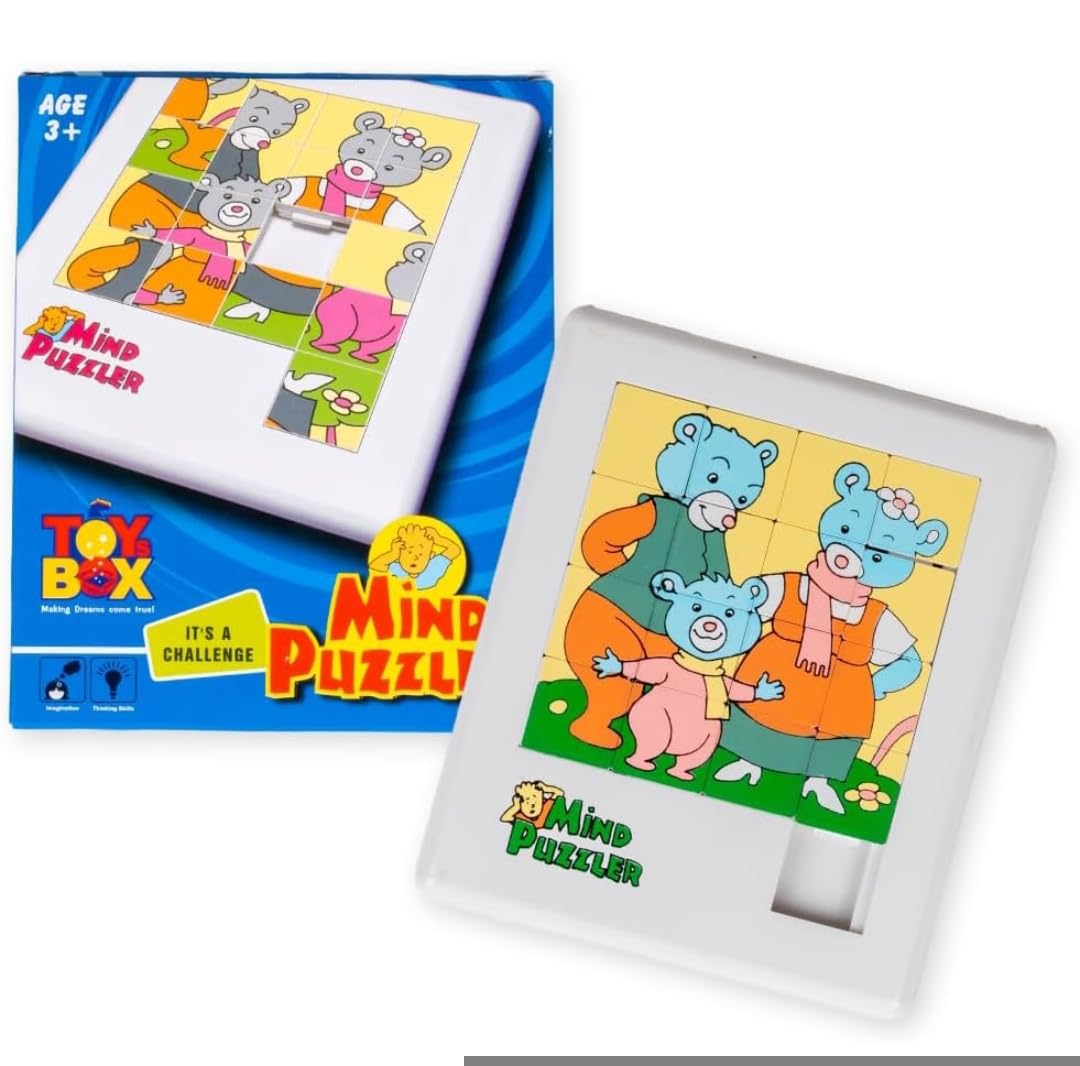 Toy Box Mind Puzzler Sliding Tile Puzzle Game, Level 2, Age 3+, 5 Designs, 10x12 cm-image-34