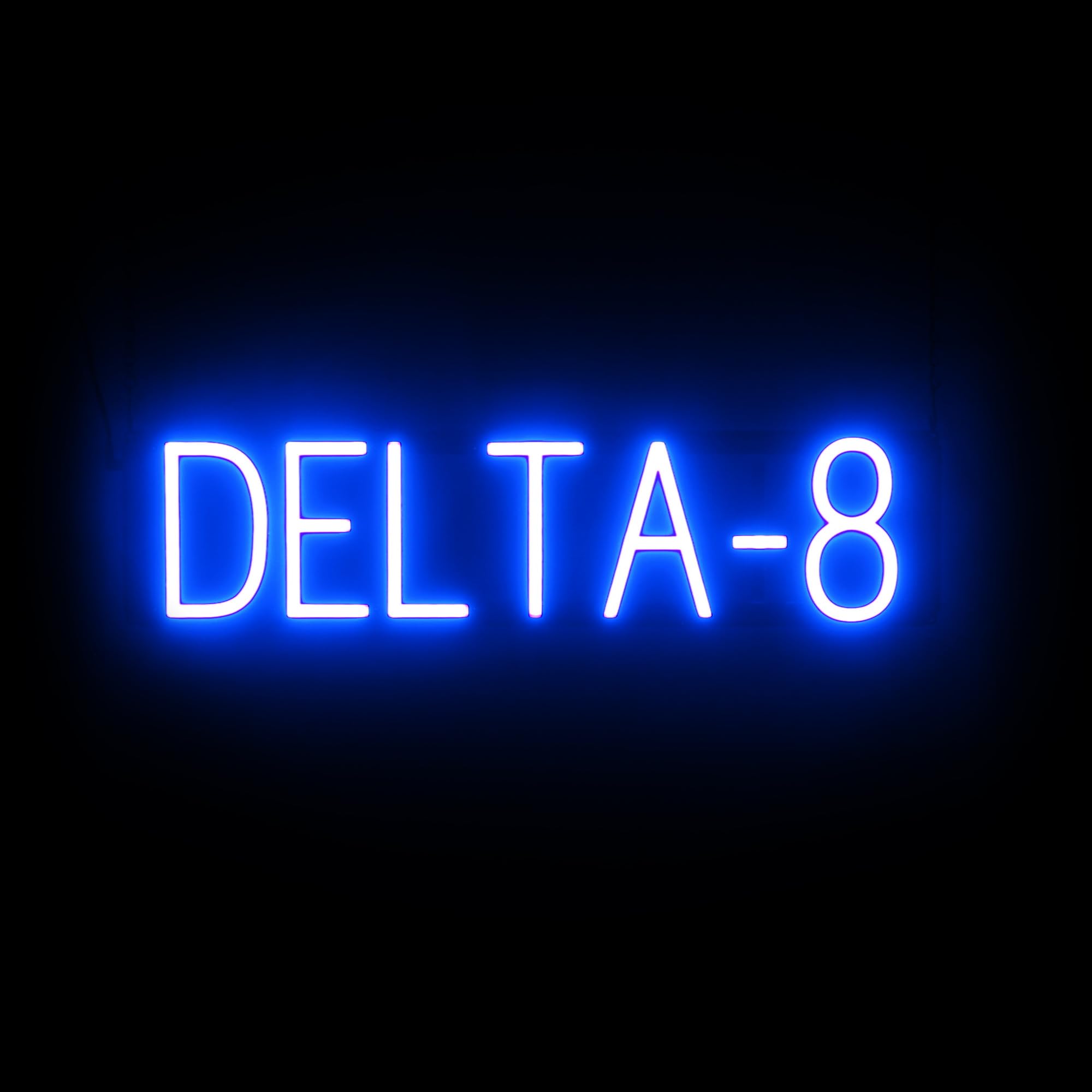 SpellBrite LED Neon DELTA-8 Sign for Business - Blue, 26" x 6"