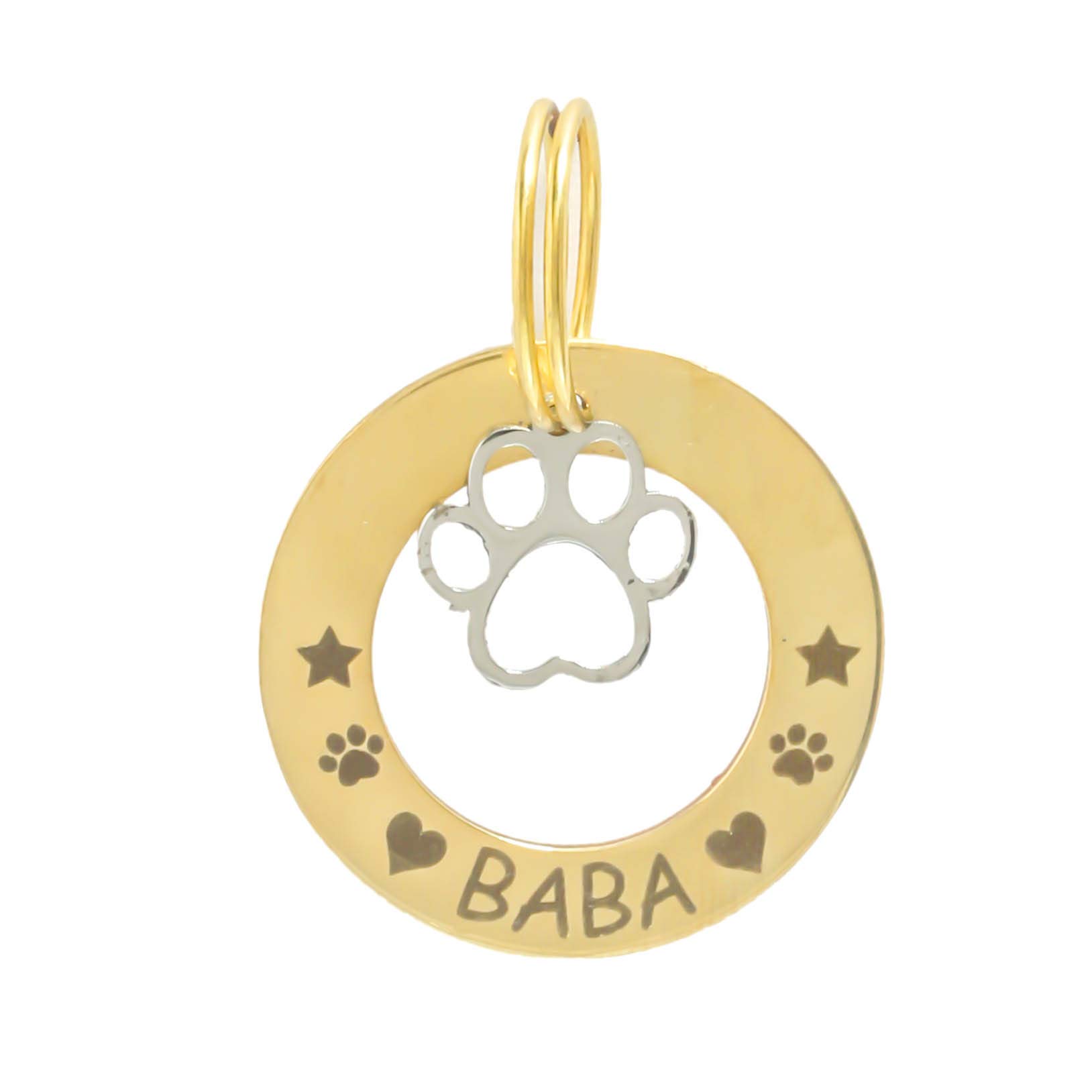 PETSAVIOUR Brass Personalized Metal Tag for Pet Dog and Cat (Gold Paw) (B08JCPK97S) Amazon Price History, Amazon Price Tracker