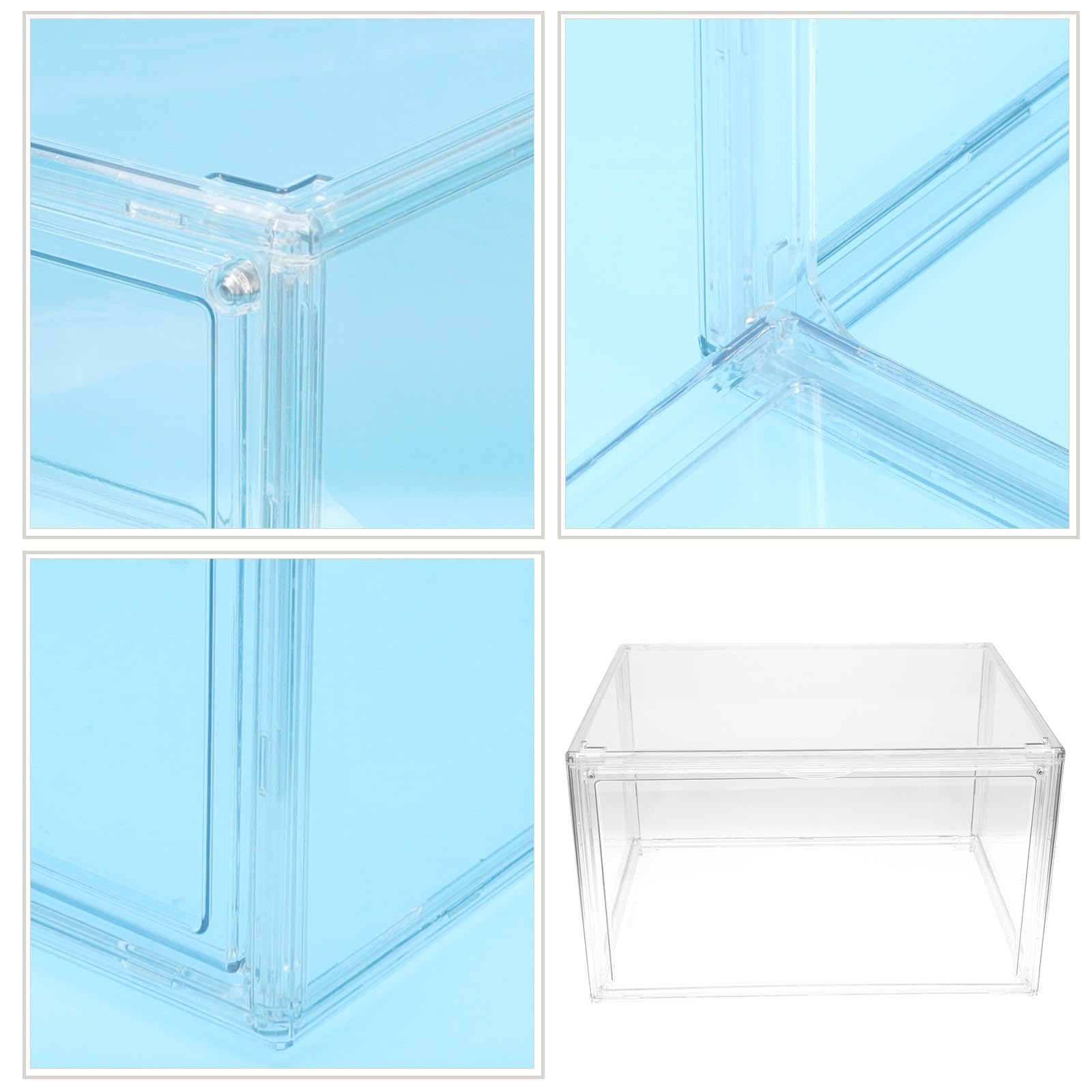 PRETYZOOM Caja Transparente de Acrílico para Almacenaje Apilable con Diseño Simple, Organizador Versátil el Hogar