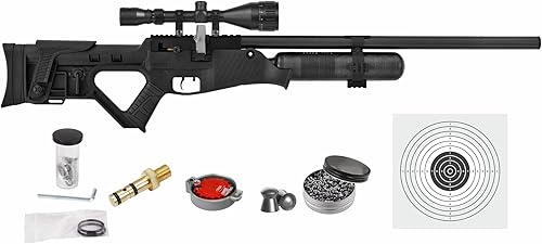 Hatsan Blitz - Rifle de aire PCP completamente automático con paquete de objetivos de papel Wearable4U 100x y pellets de plomo incluidos