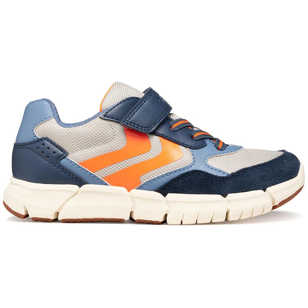 Geox J FLEXYPER Boy B Trainers, LT Grey/Navy, 30 EU / 11.5 UK