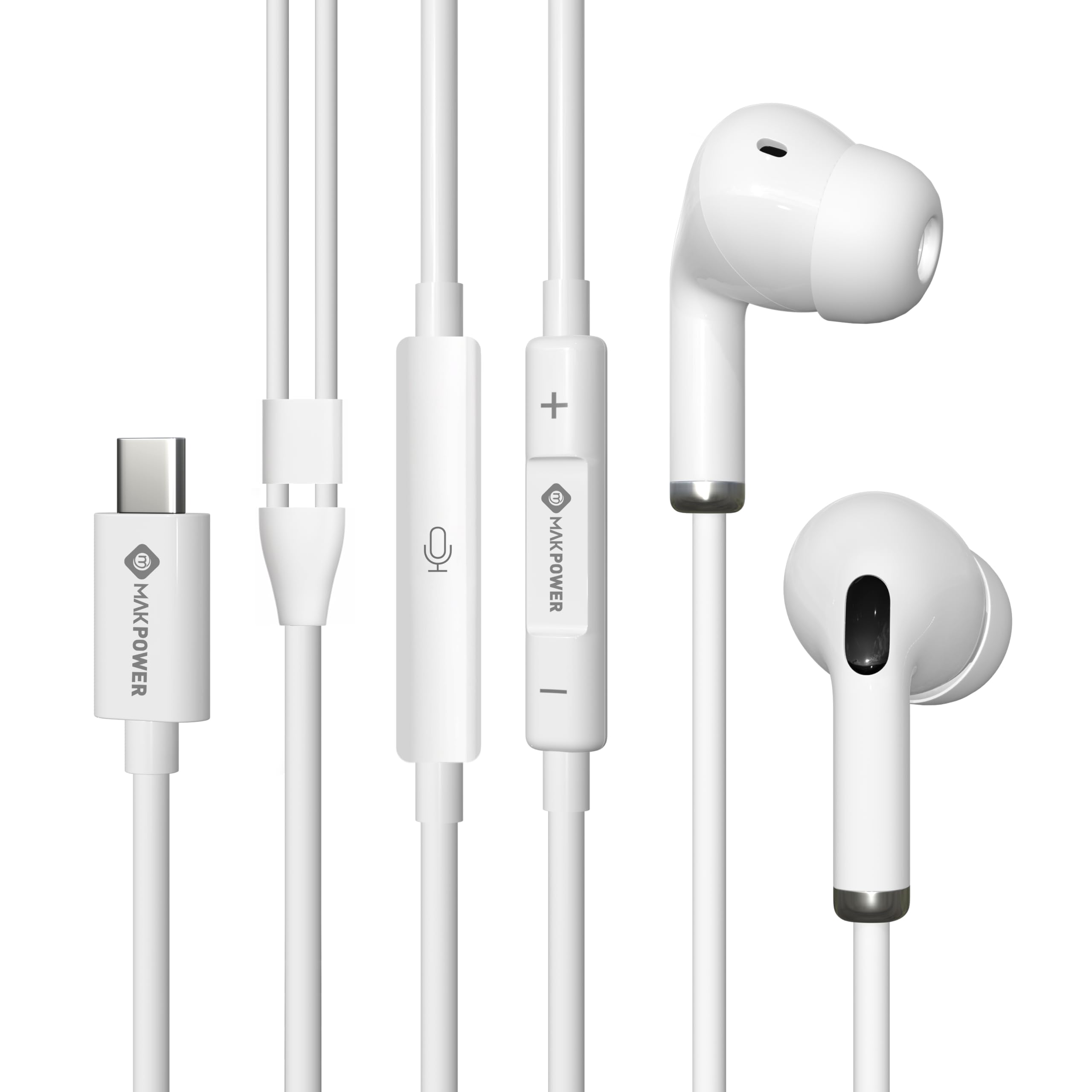 MAKPOWER Type C Wired Earphone with in Line HD Microphone & Volume Controller, Heavy Bass, Premium HD Audio, 120 cm Tangle-Free Cable Compatible with, Android Smartphones & All Type-c Mobiles (White)-image-17