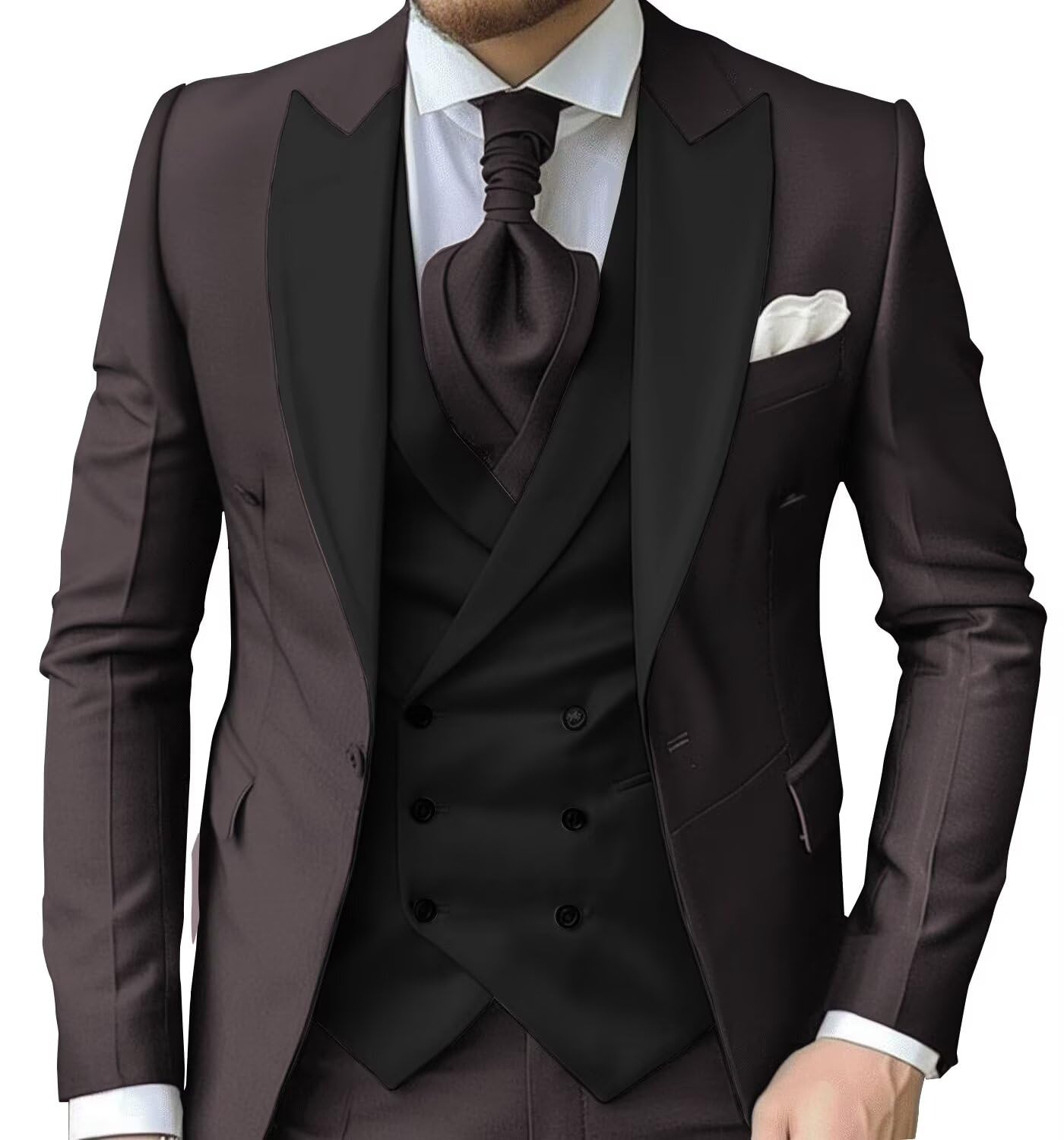 Mens 3 Piece Suits Slim Fit Tuxedo for Men Wedding Prom Suits Fashion Formal