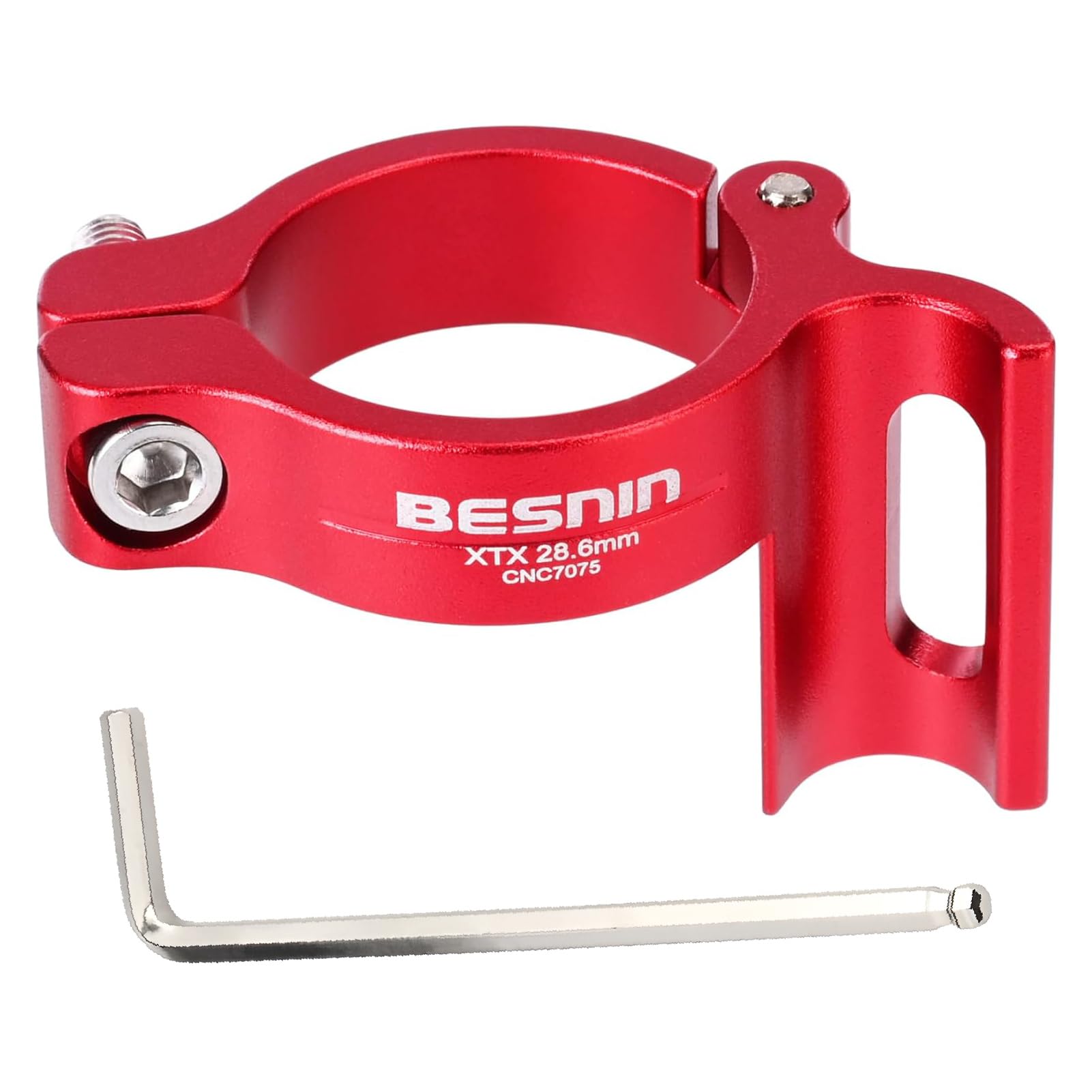 BESNIN Chain Guard Converter or Bicycle front derailleur converter for Chain Guard Install Suitable 28.6MM/31.8 to 34.9MM bike frame (Red, 28.6mm)