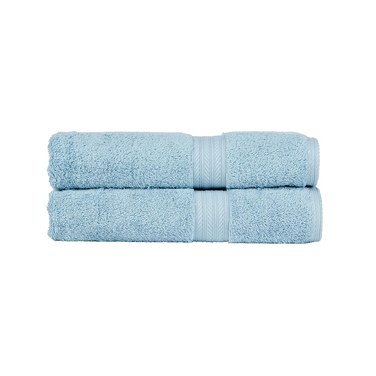 Christy Renaissance 2 Bath Towels Set | Soft Chambray Blue | 100% Egyptian Cotton Pile | Luxuriously Soft and Super Absorbent | 675 GSM | Plush Fluffy and Long Lasting