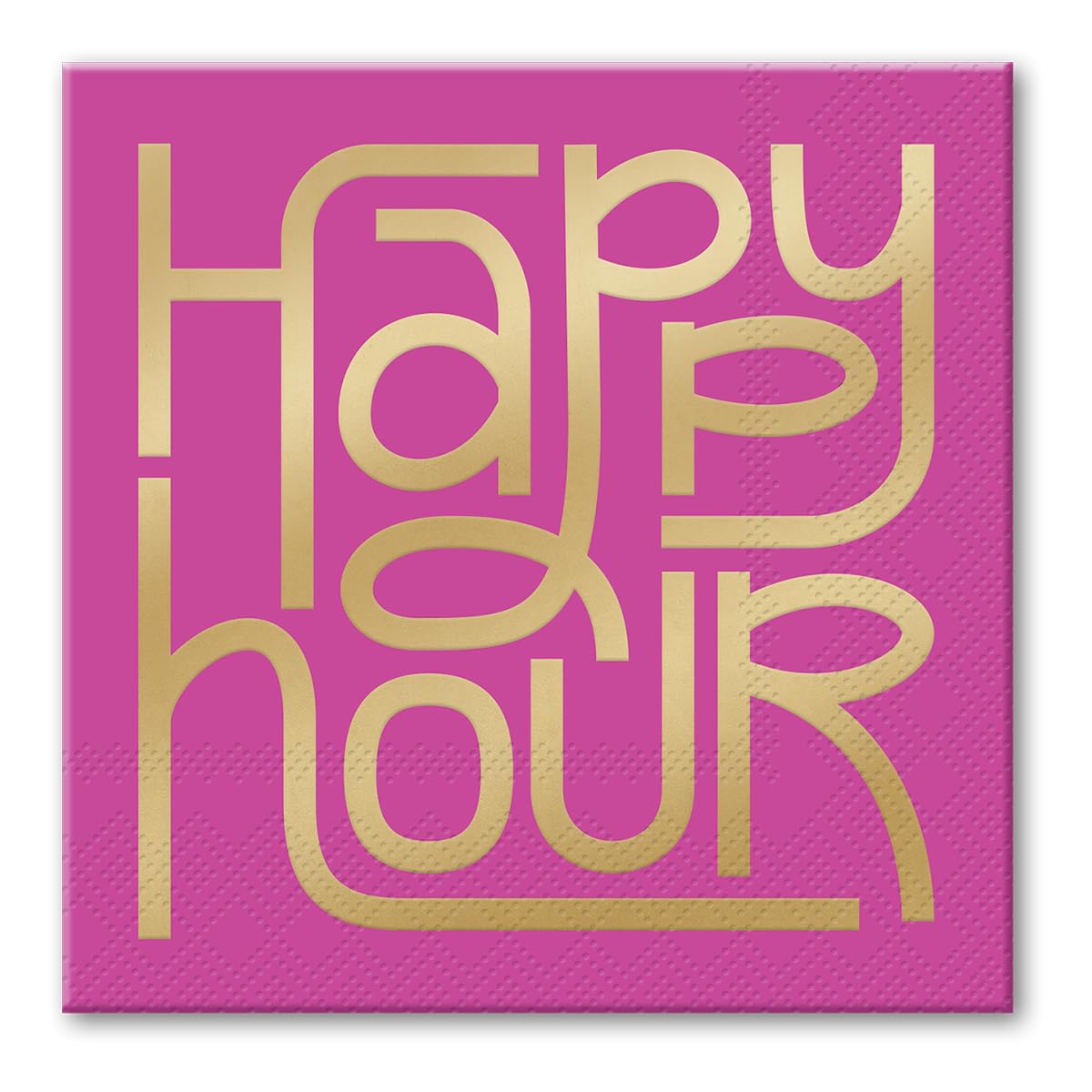 Punch Studio 30-Count Disposable Paper Decorative Cake/Cocktail Party Napkins, 5" Square, Happy Hour