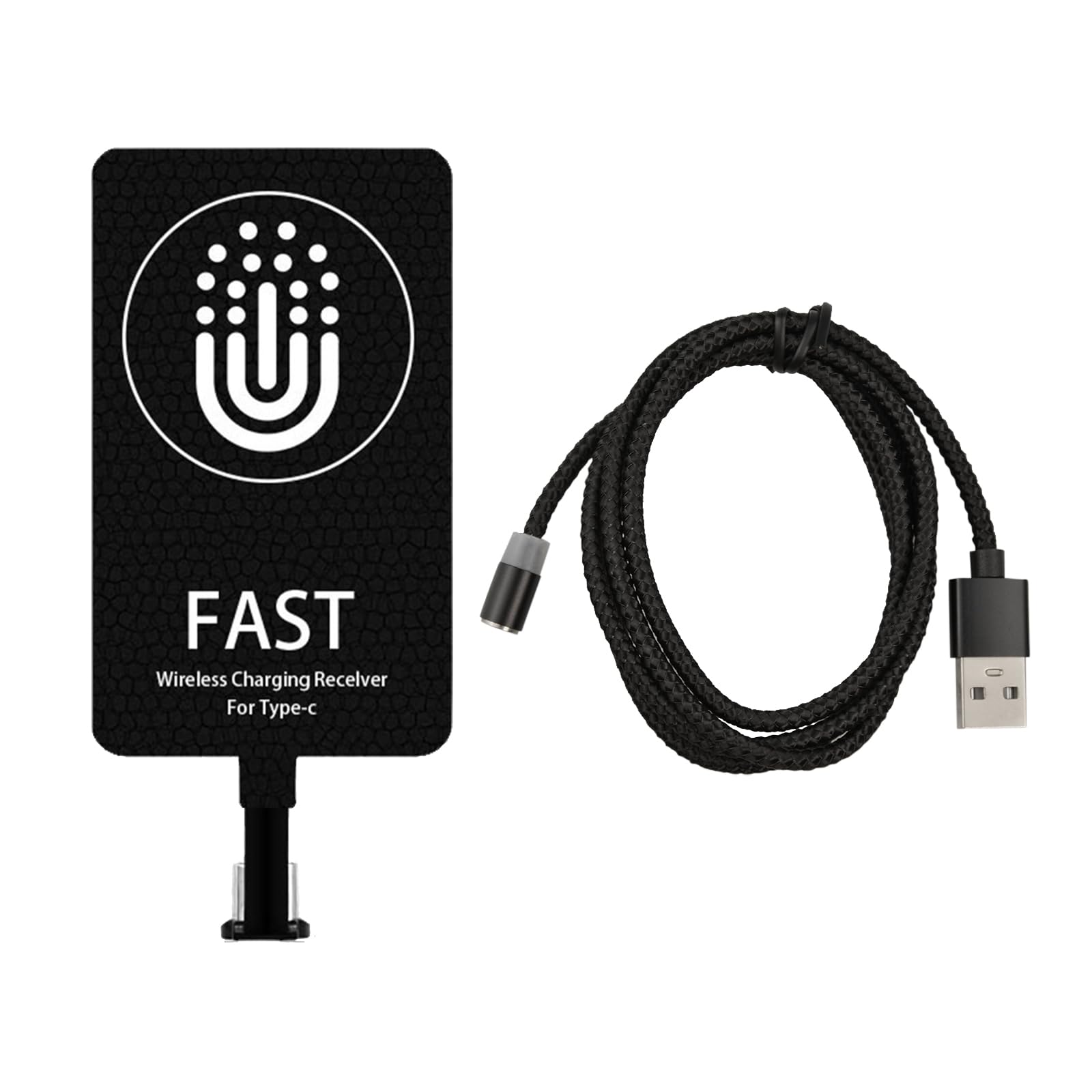 Type C Wireless Charging Receiver, 10W 5V/2A Fast Wireless Charger Adapter, Wireless Charger Receiver Chip Suitable for Android Cell Phones