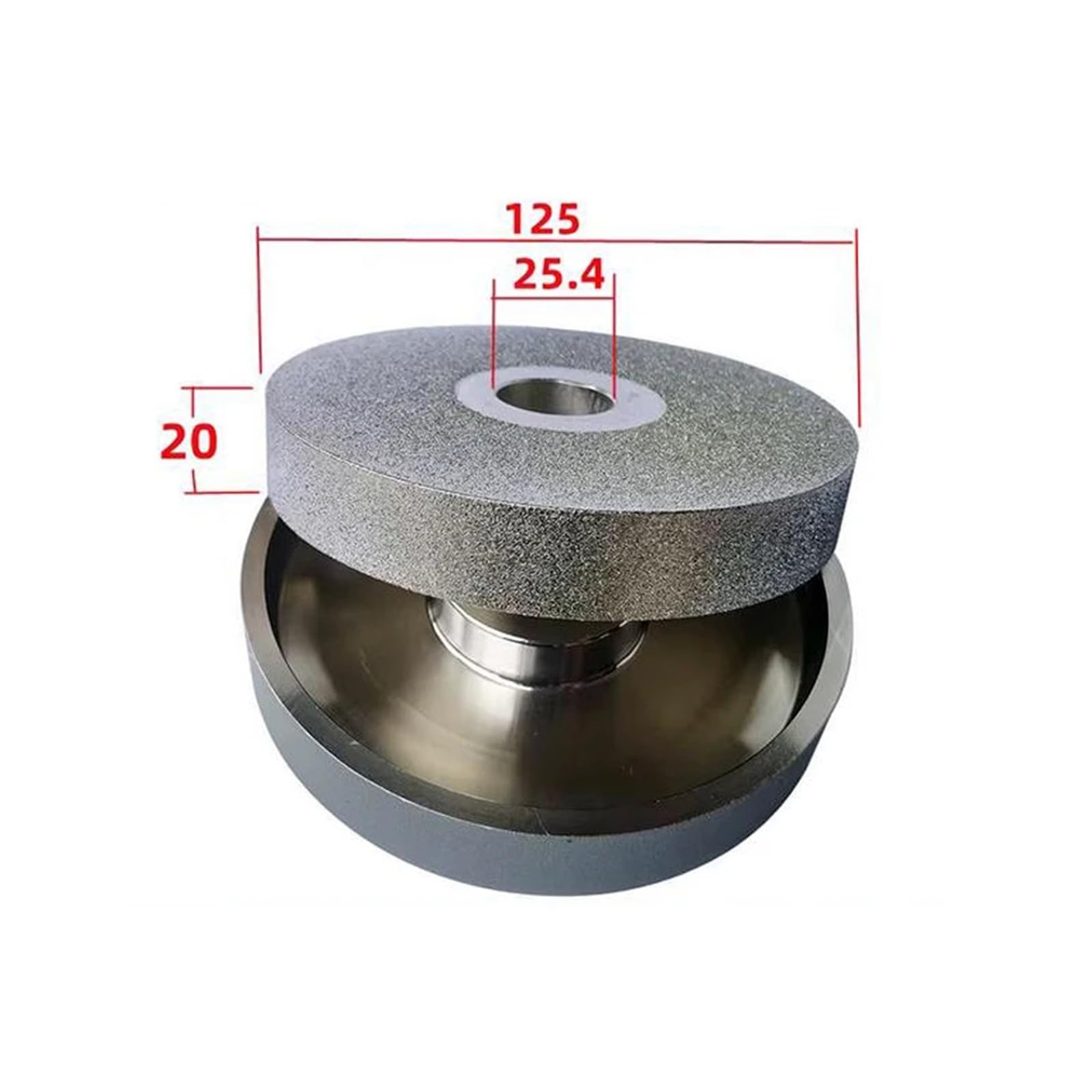 Mola diamantata bifacciale da 5 pollici 125 mm Cerchi in lega elettrolitica Lucidatura della pietra 125x20x25,4 mm(180)