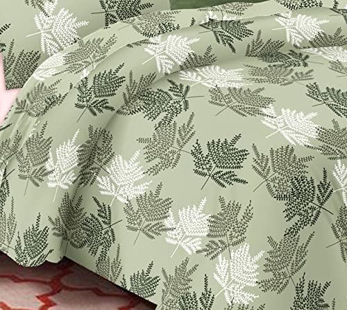 Image of Trance Home 100% Cotton Printed Fern Paradise Green Duvet /Comforter Cover (60 x 92 Inch) | Single Size Zippered